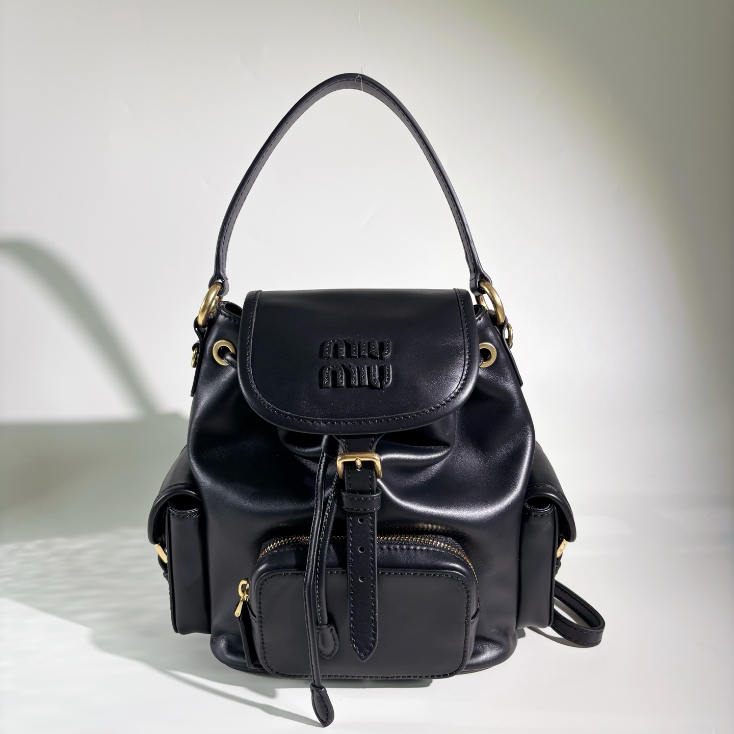 Mirror Quality Miu Miu Leather Replica Backpack