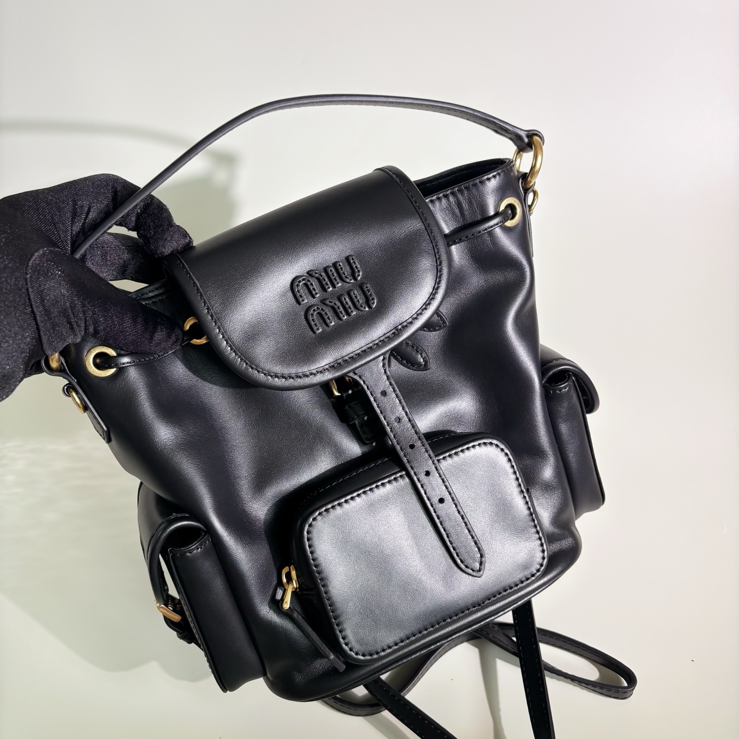 Mirror Quality Miu Miu Leather Replica Backpack - Image 3