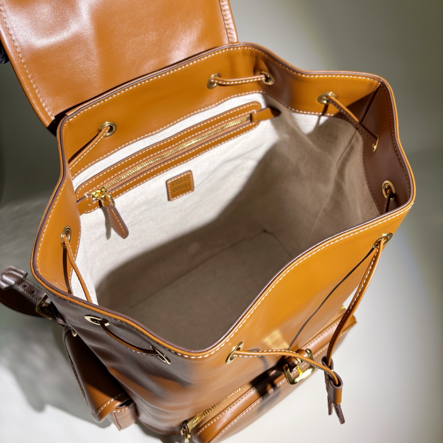 Top Grade Miu Miu Leather Replica Backpack - Image 8