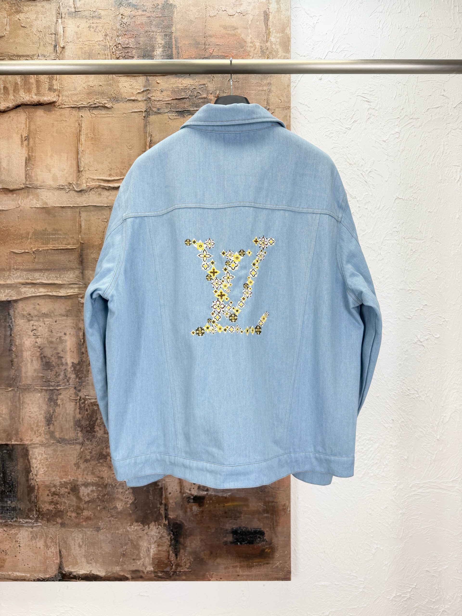 Luxury Replica Louis Vuitton Embroidered Signature Denim Workwear Blouson - Image 2