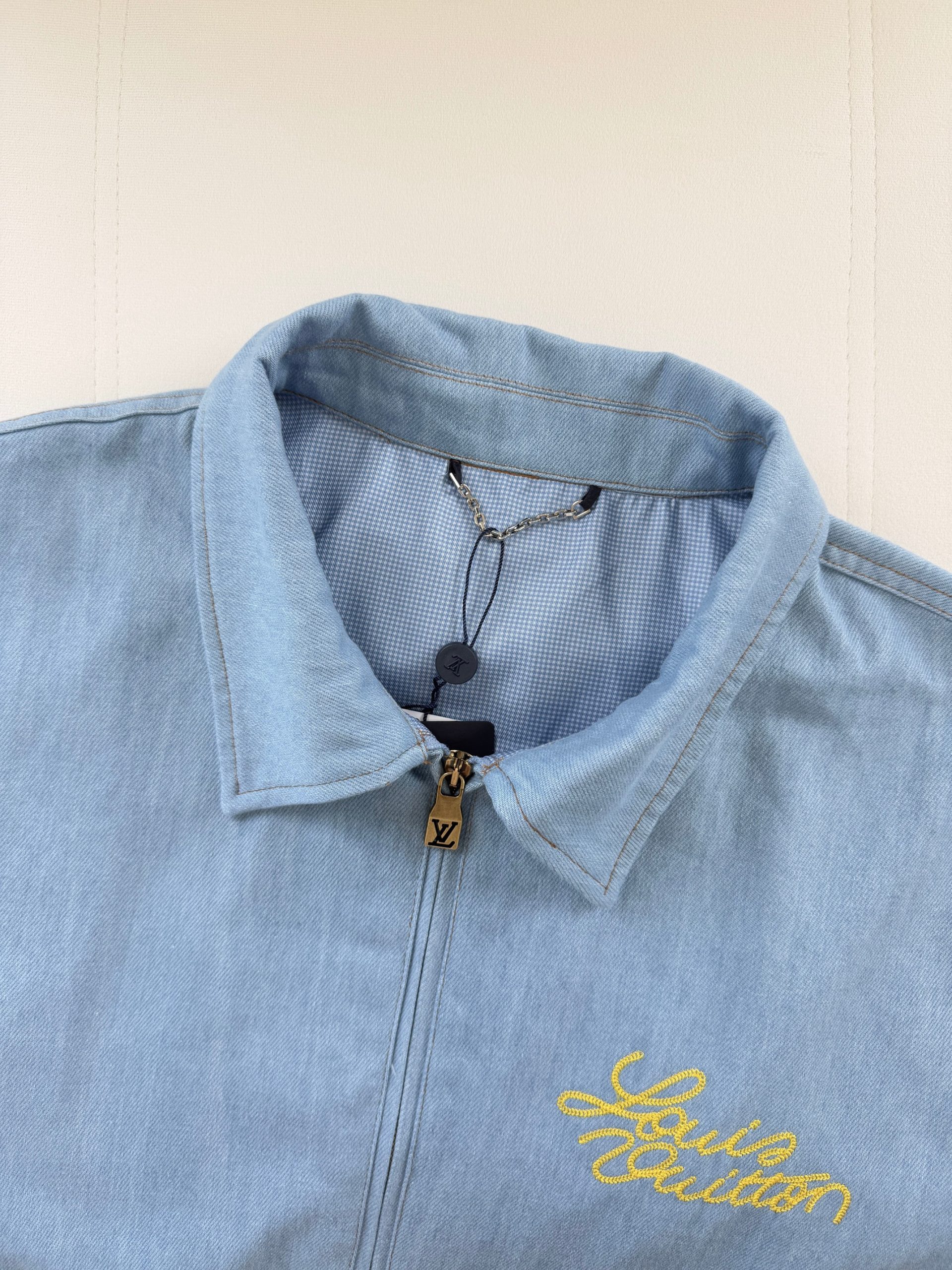Luxury Replica Louis Vuitton Embroidered Signature Denim Workwear Blouson - Image 3