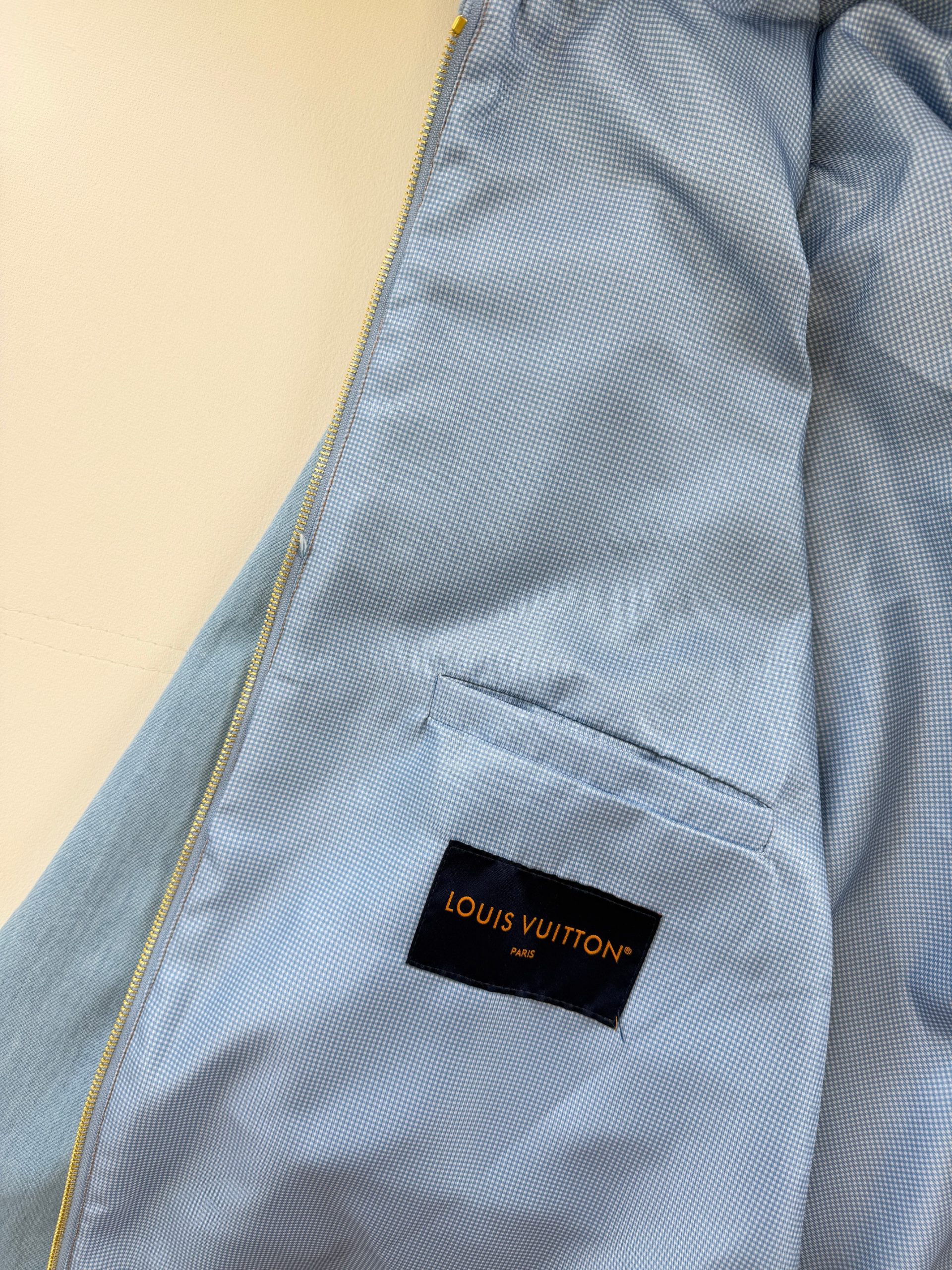 Luxury Replica Louis Vuitton Embroidered Signature Denim Workwear Blouson - Image 7