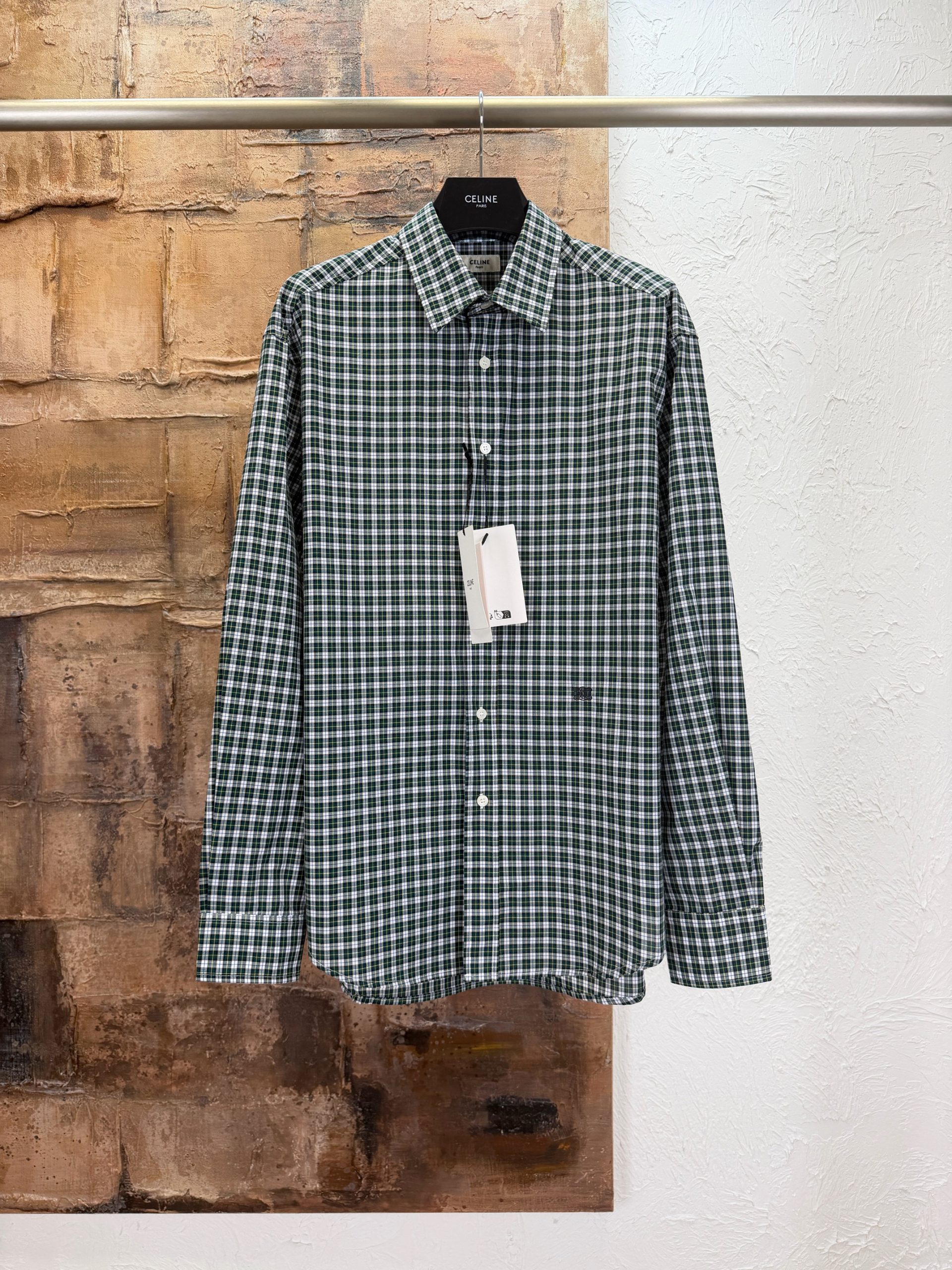 Exclusive Celine Replica Shirt In Tartan Cotton Cloth
