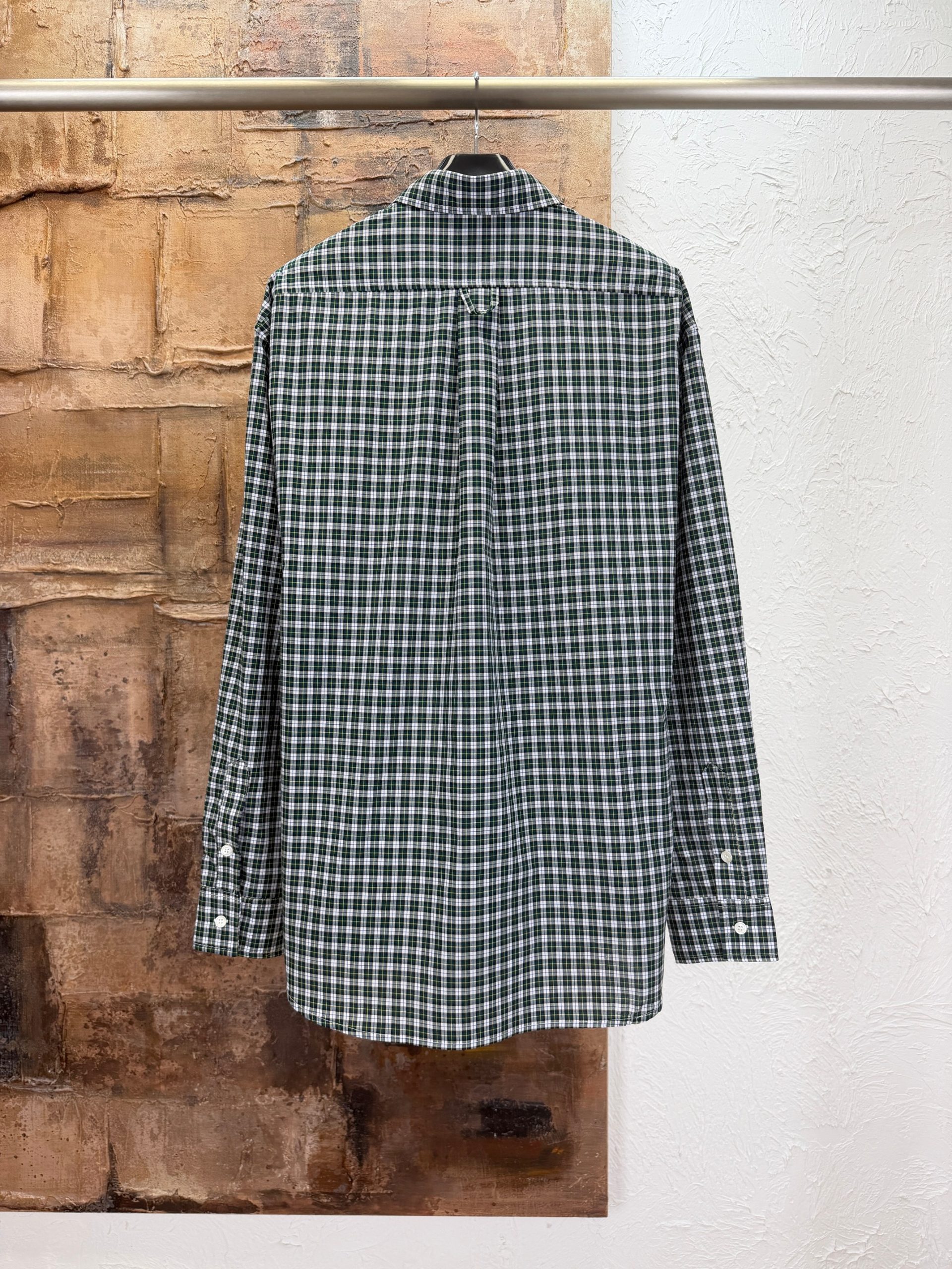 Exclusive Celine Replica Shirt In Tartan Cotton Cloth - Image 2