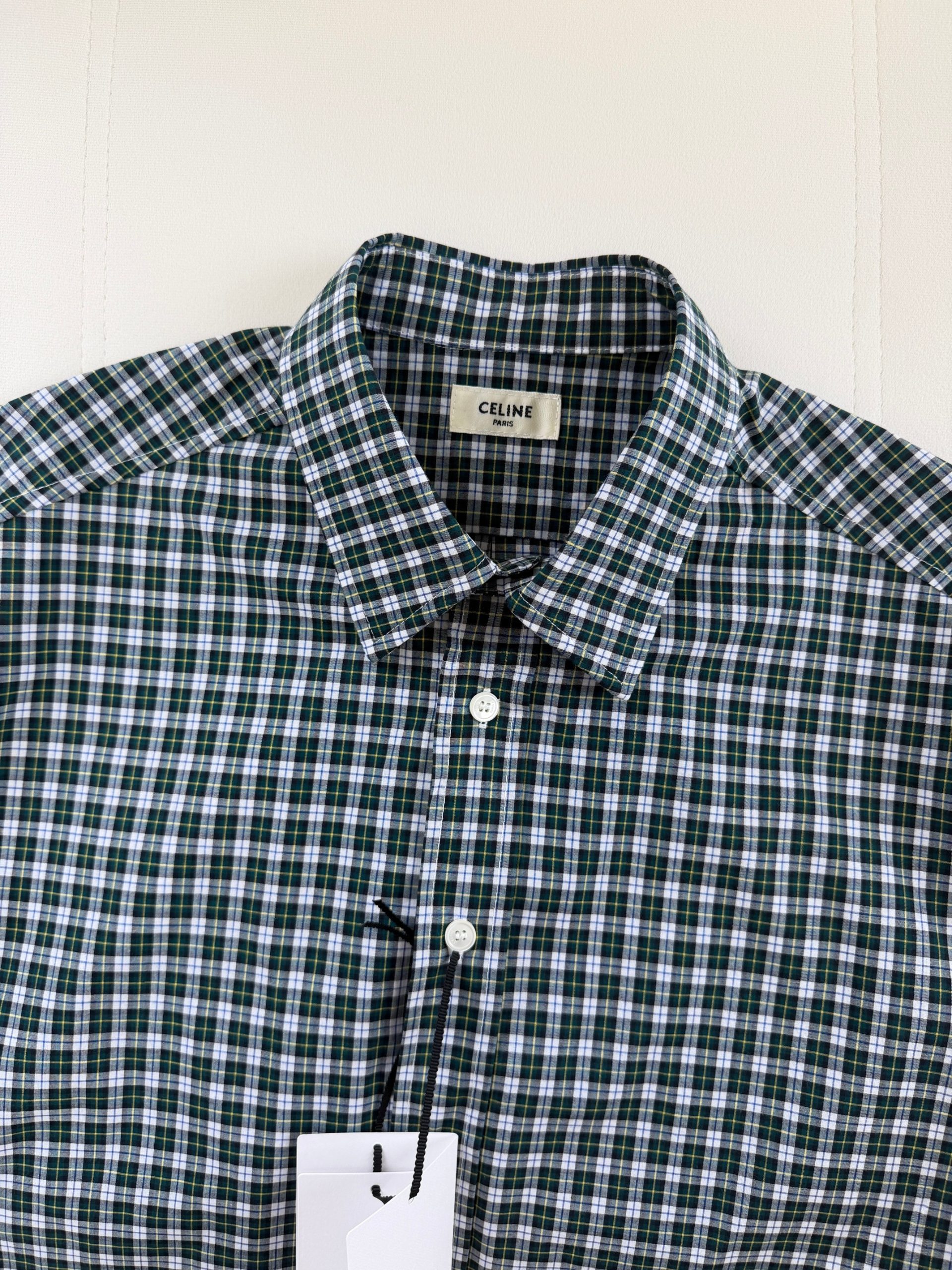 Exclusive Celine Replica Shirt In Tartan Cotton Cloth - Image 6