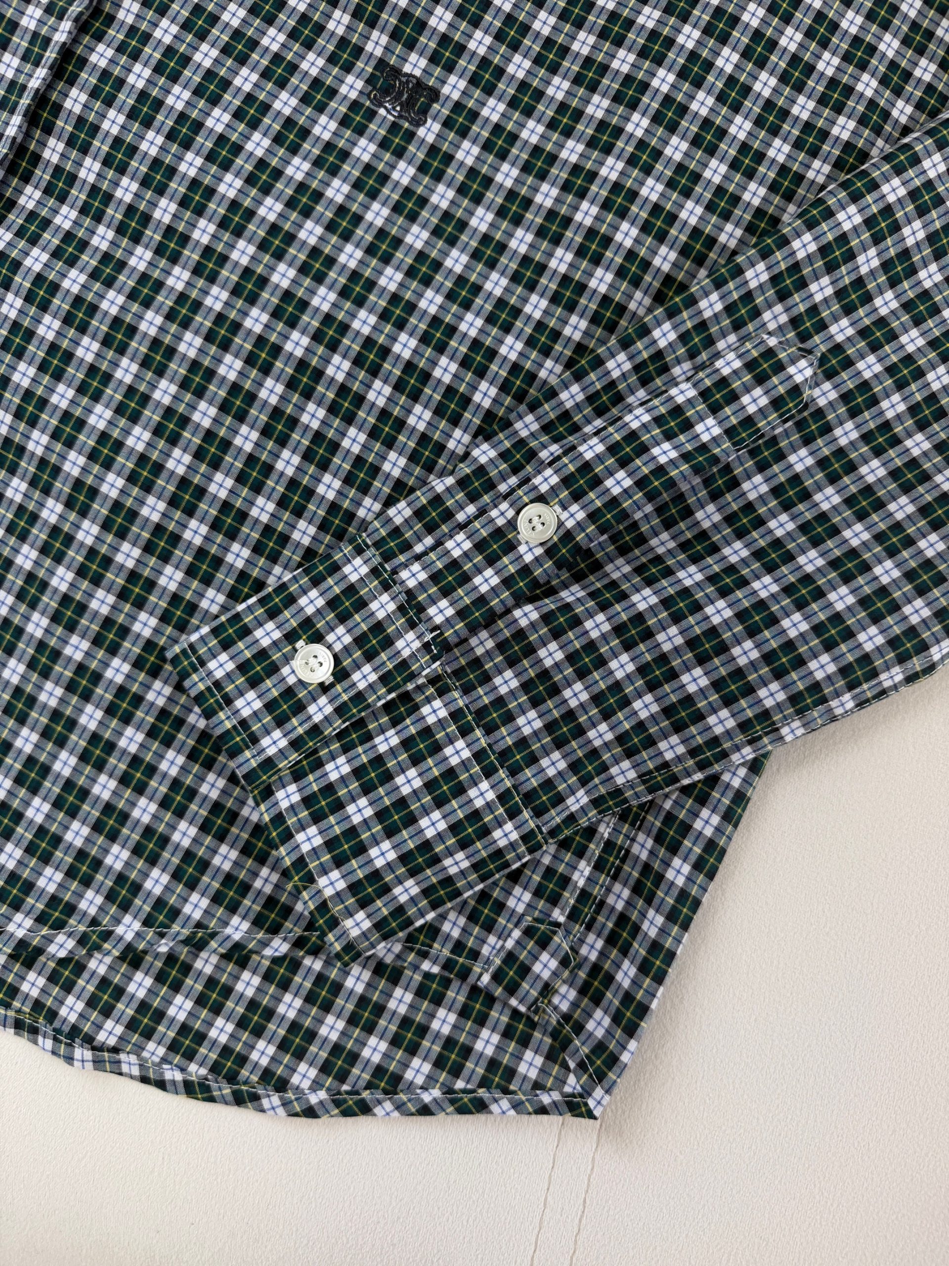 Exclusive Celine Replica Shirt In Tartan Cotton Cloth - Image 7