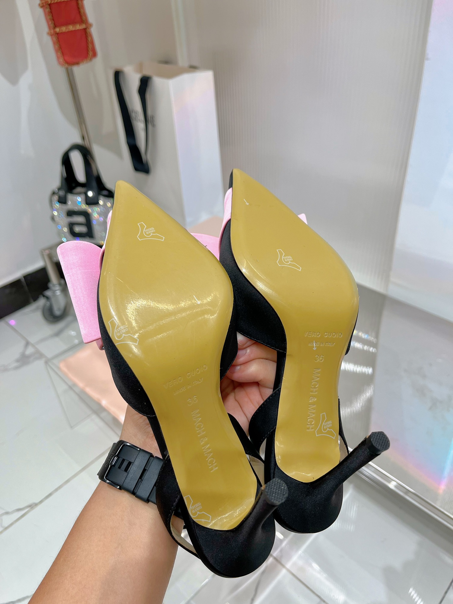 Supreme Mach Mach Le Cadeau Satin Replica Slingbacks - Image 9