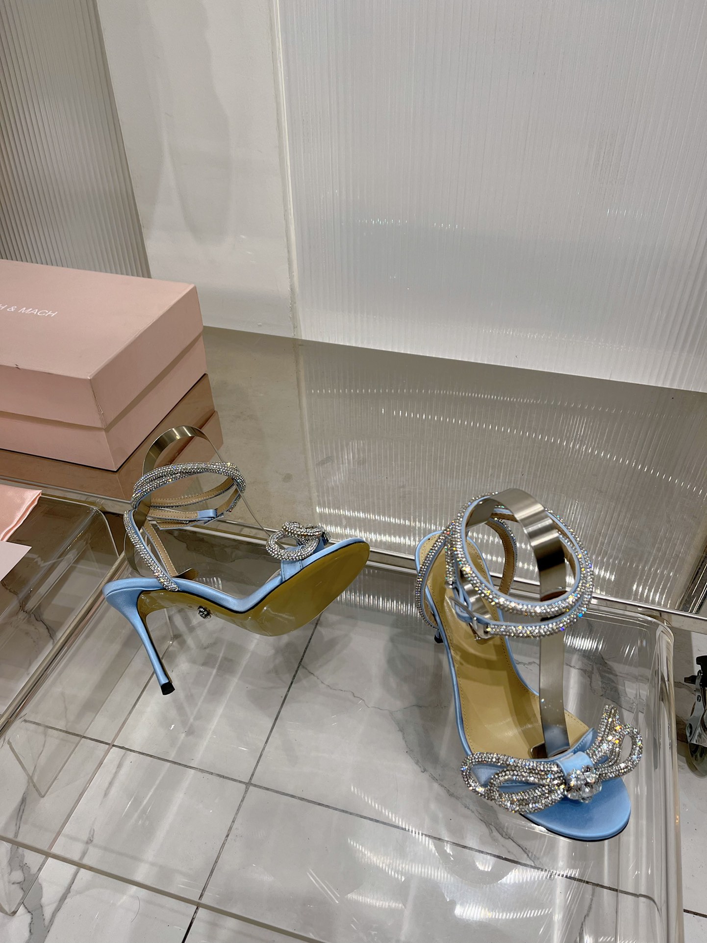 Superior Mach Mach Double Bow Satin Replica Sandals - Image 9