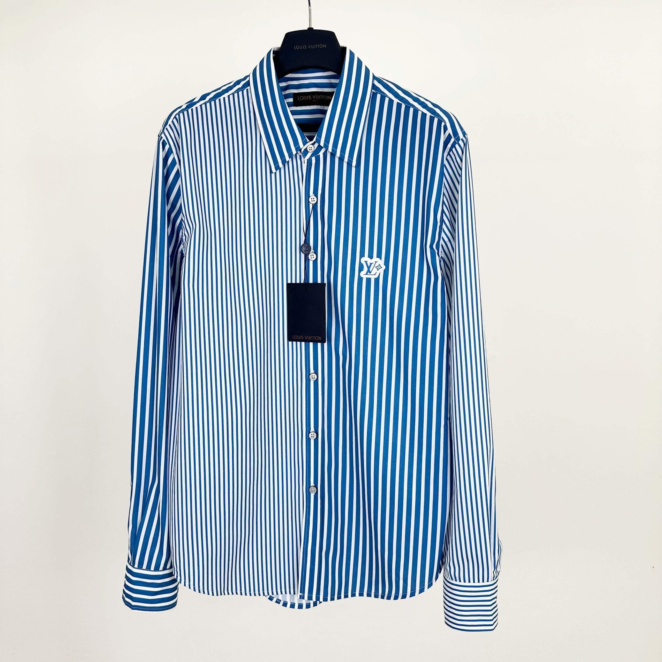 Luxury Louis Vuitton Monogram Patchwork Striped Replica Shirt