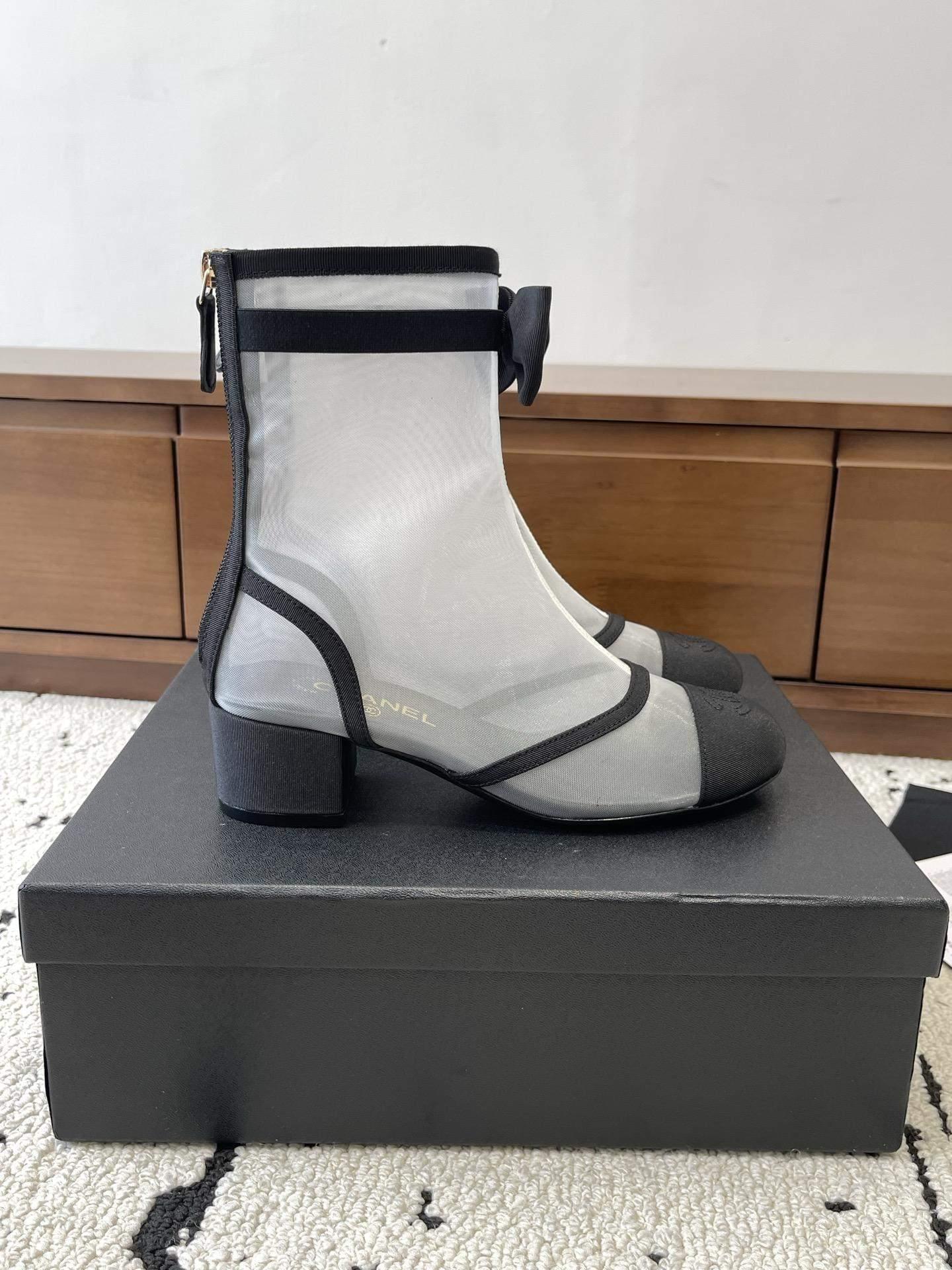 High Quality Mesh & Grosgrain Short Replica Boots