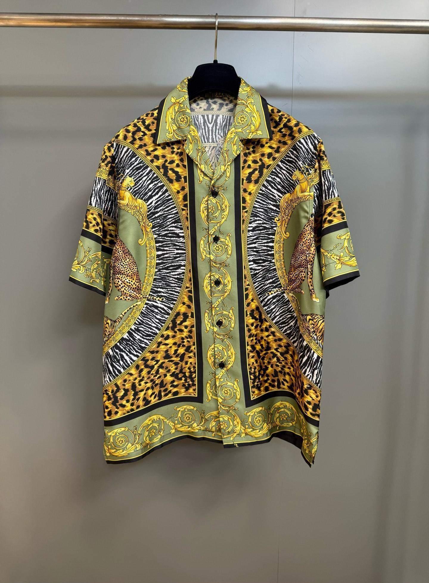 Premium Versace Wild Cats Silk Replica Shirt