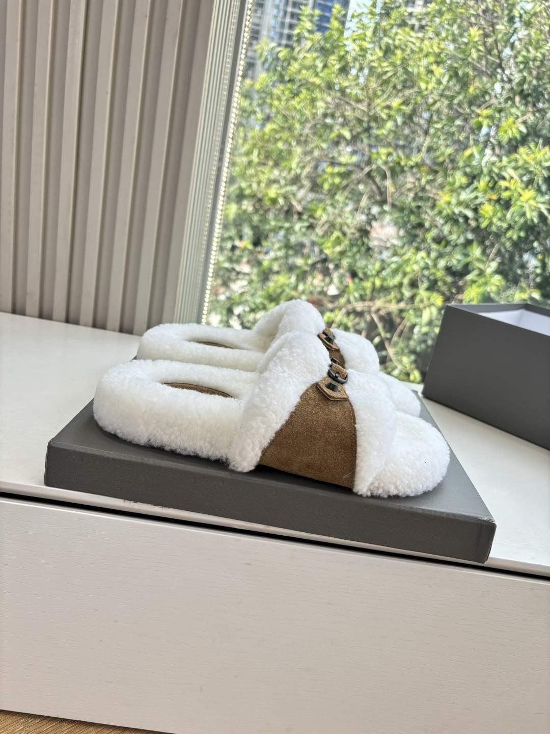 Premium Balenciaga Furry Replica Slide Sandal