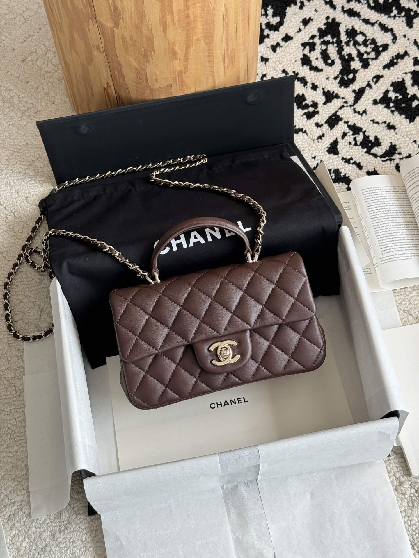 Lux Replica Mini Flap Bag With Top Handle