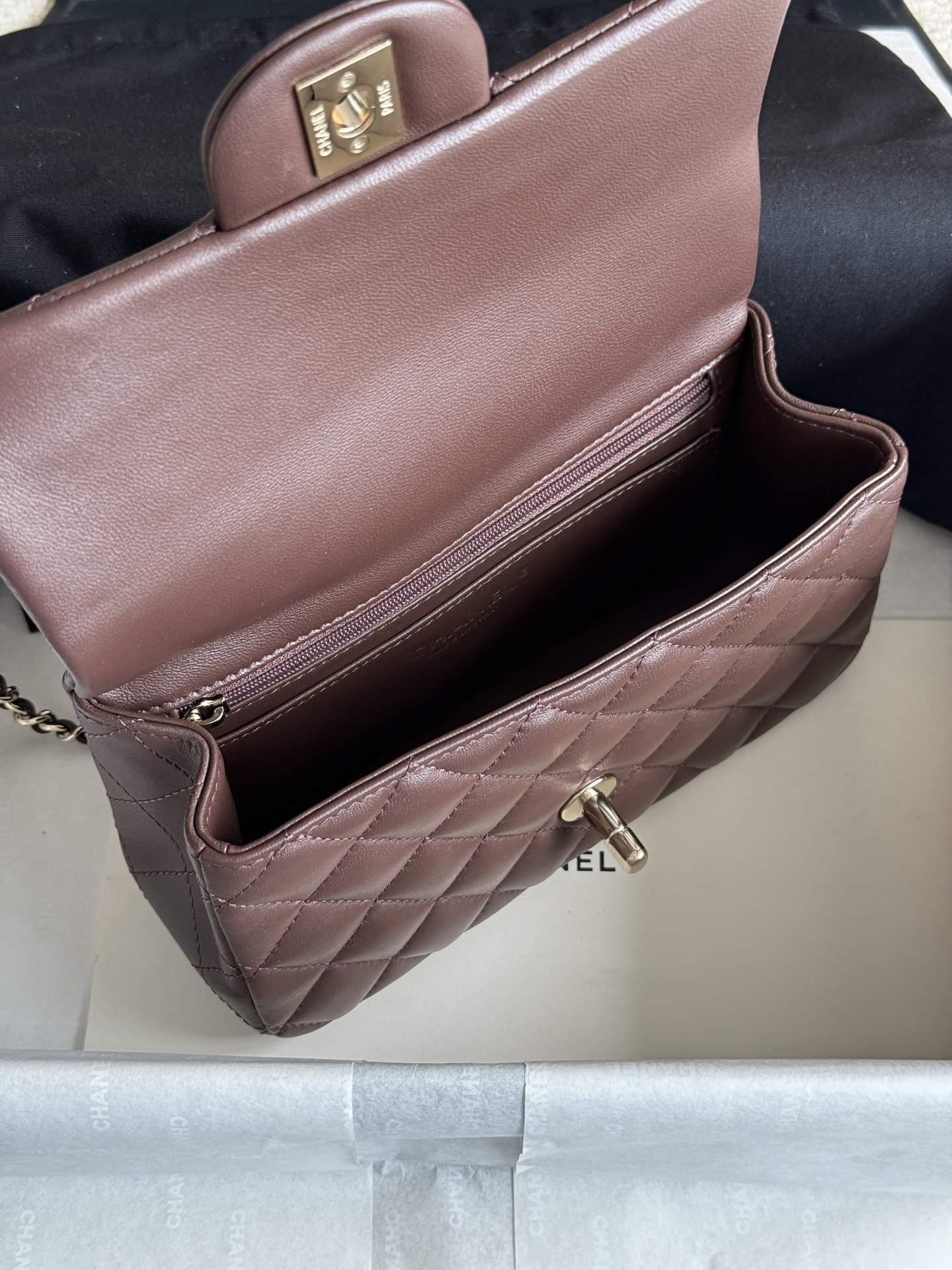 Lux Replica Mini Flap Bag With Top Handle - Image 6