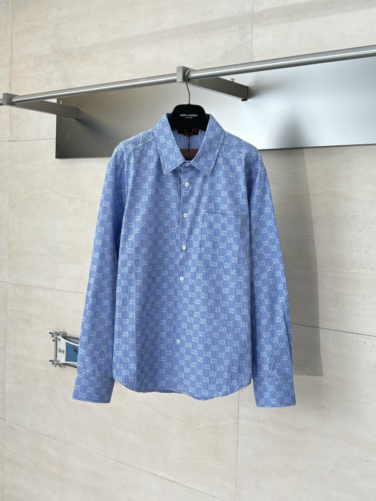 Deluxe Gucci Striped GG Cotton Jacquard Replica Shirt